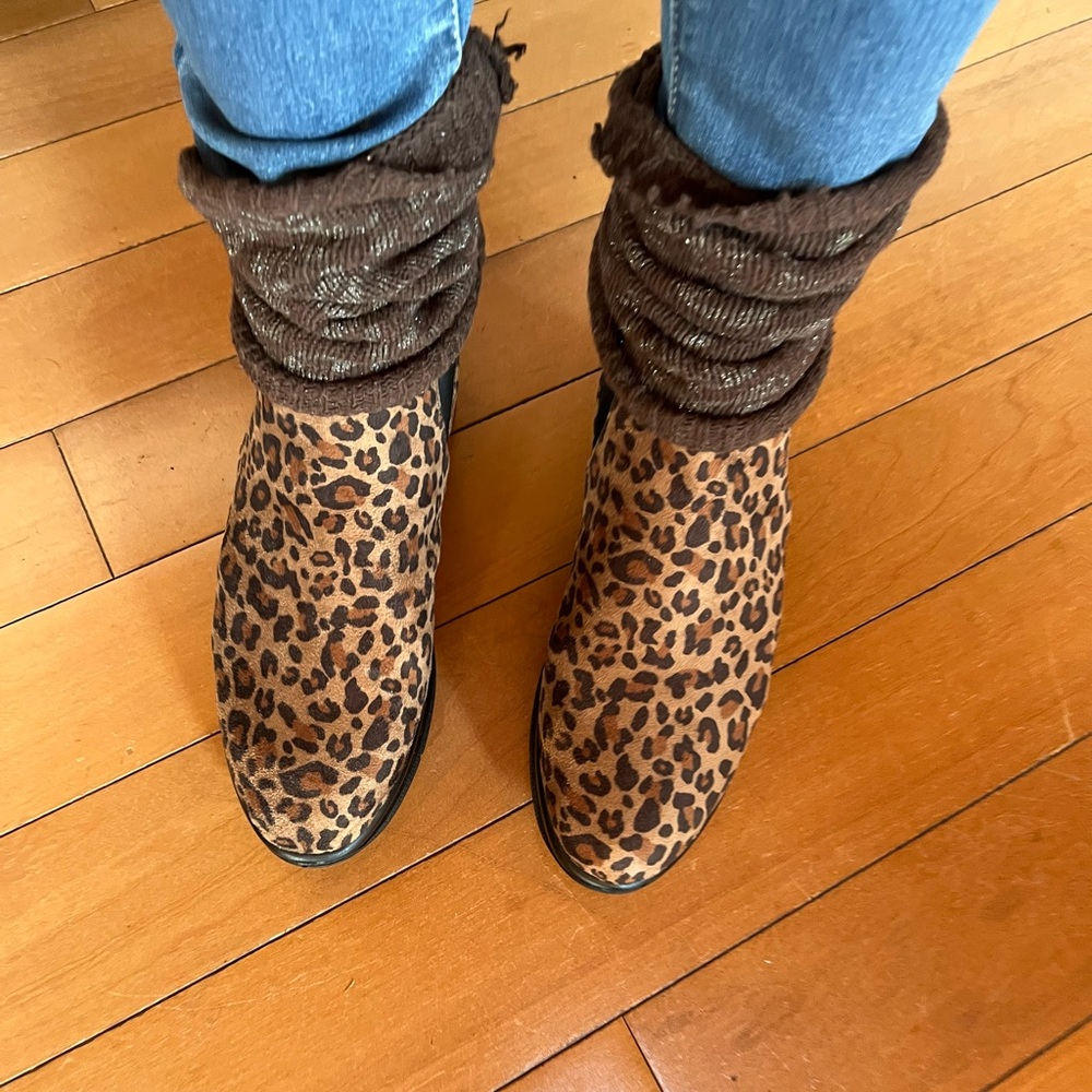 Saydo Leopard Wedge Booties - Picture 7 of 7